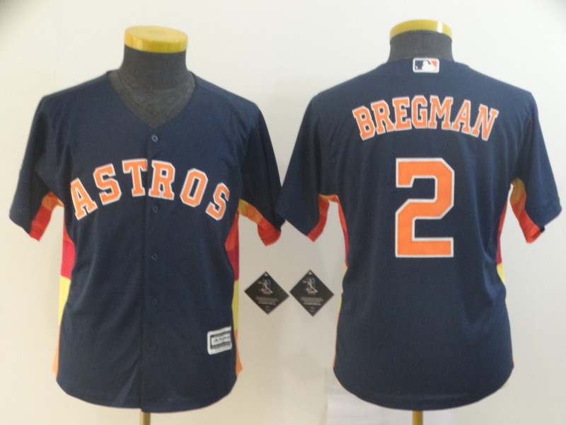 Youth Houston Astros #2 Alex Bregman Navy Cool Base Stitched MLB Jersey